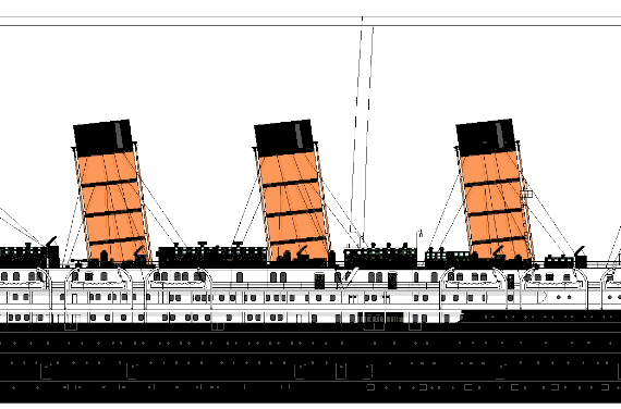 Корабль RMS Lusitania [Ocean Liner] (1912) - чертежи, габариты, рисунки